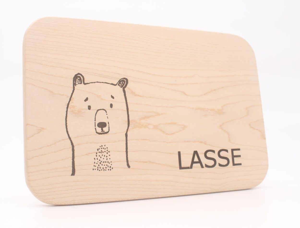 Frühstücksbrettchen mit Name und Gravur - Schneidebrett, Platzset aus Holz für Kinder