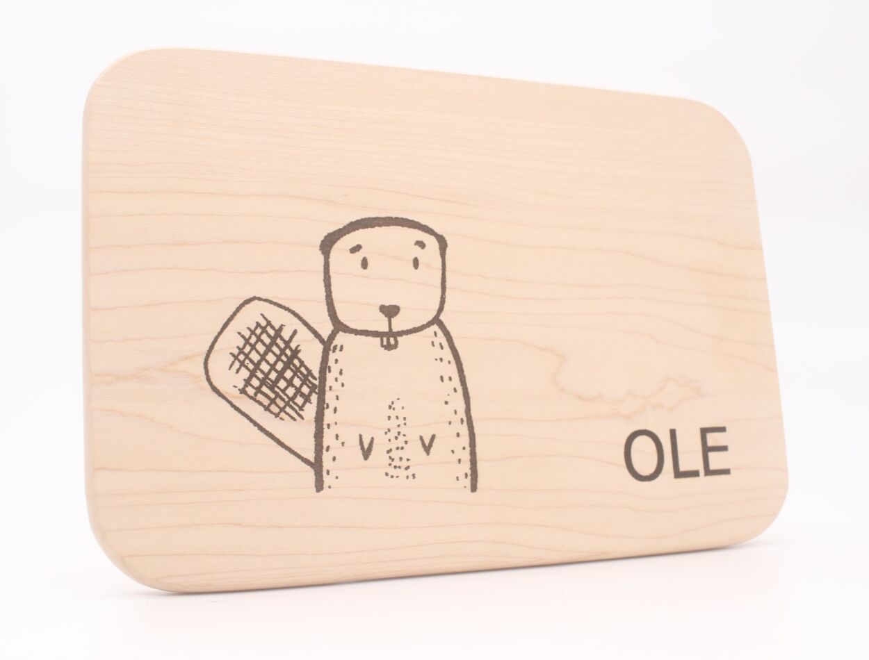 Frühstücksbrettchen mit Name und Gravur - Schneidebrett, Platzset aus Holz für Kinder