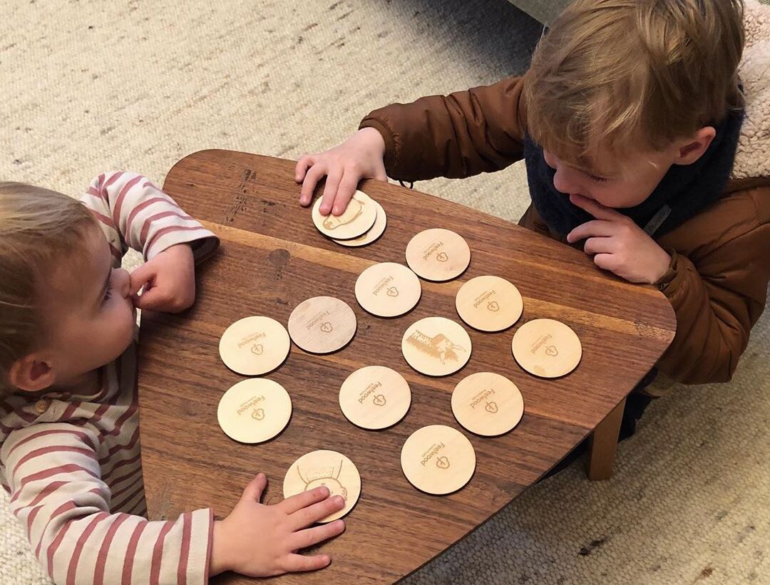 Kinderspiel Memory mit Tieren - Memospiel aus Naturholz
