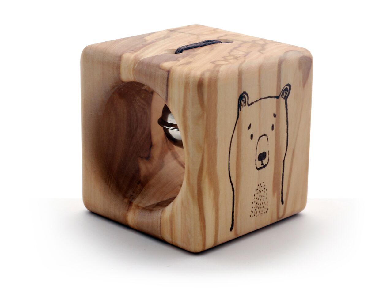 Klangwürfel Bio-Babyspielzeug, greifling personalisiert - Klangwürfel - Holzspielzeug mit Namen personalisiert, als Babyspielzeug oder Geschenk zur Geburt, Taufe, Babyparty