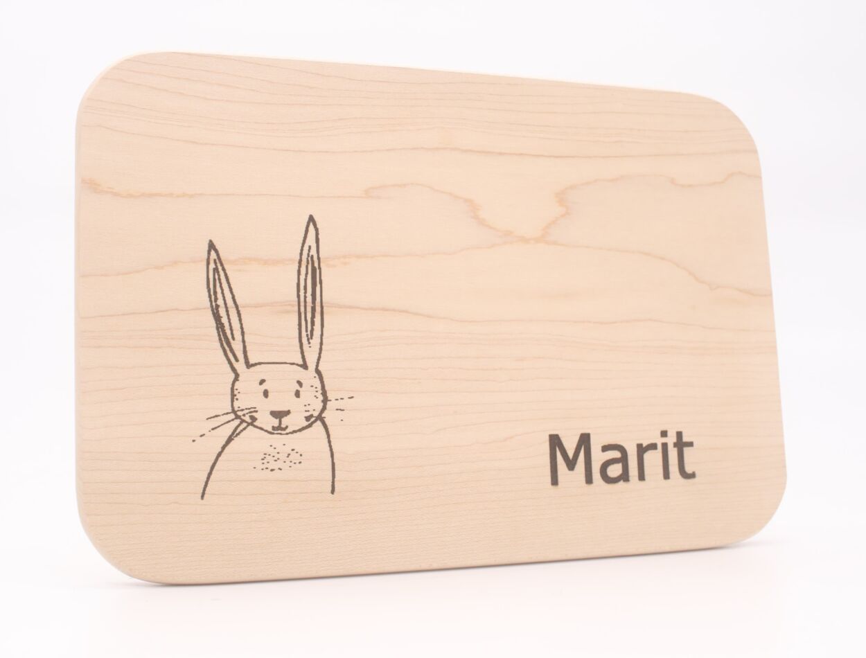 Frühstücksbrettchen mit Name und Gravur - Schneidebrett, Platzset aus Holz für Kinder